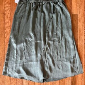 Vince Satin Green Skirt